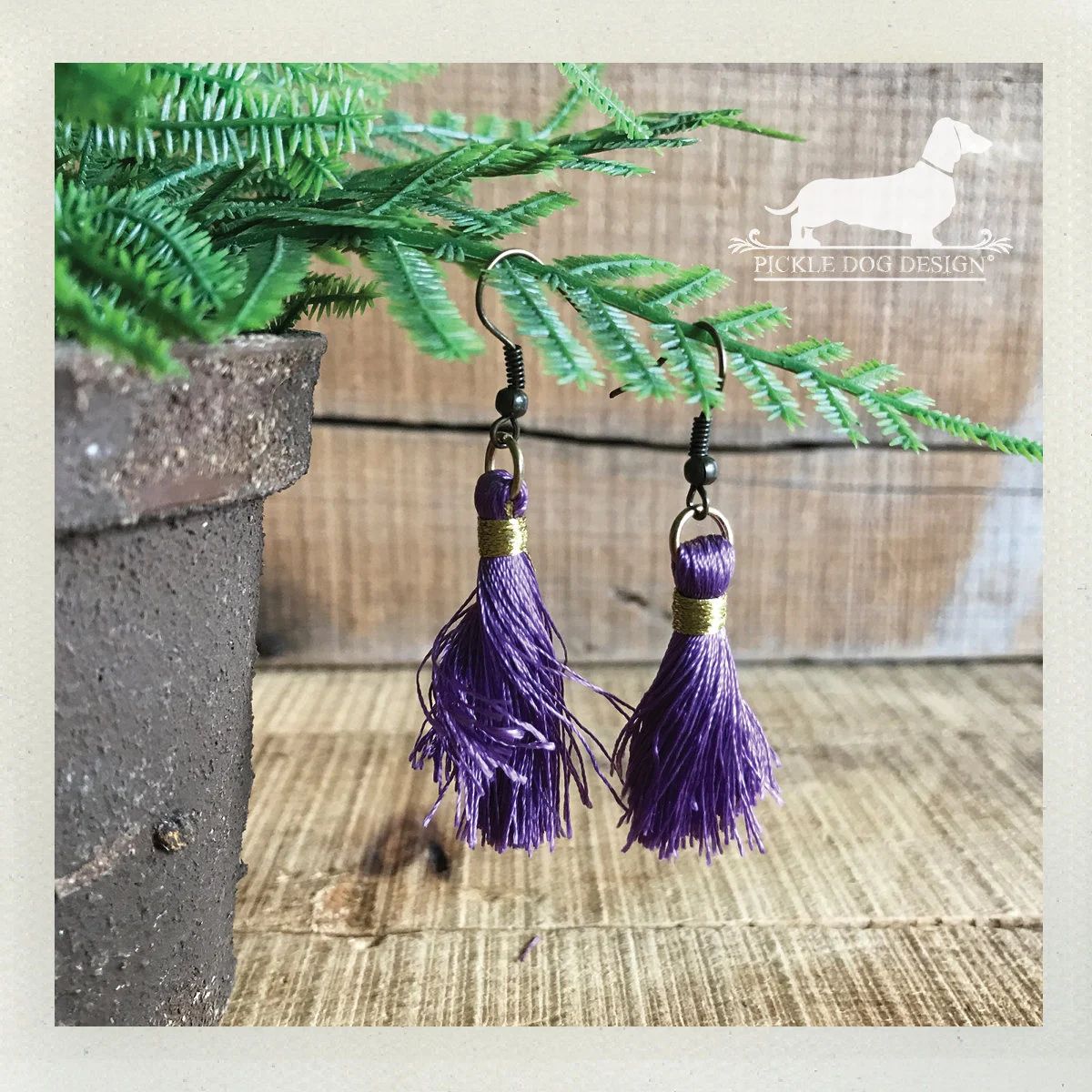 Purple Tassel. Dangle Earrings  (Fringe, Long Earrings, Boho Chic, Modern, Colorful, Tassle Earrings, Statement Earrings, Gift Under 10) | Etsy (US)