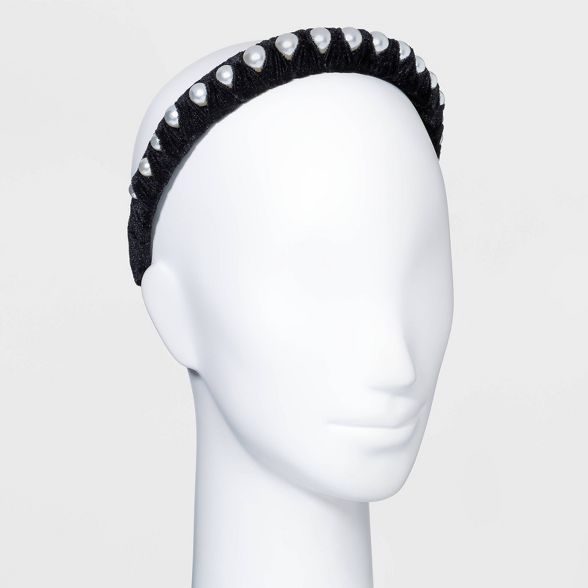 Velvet Wrapped Pearl Headband - A New Day™ | Target