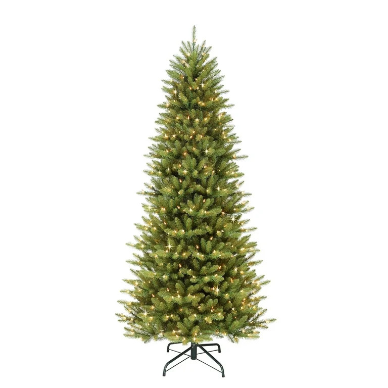 Puleo International  7.5 ft Pre-Lit Slim Fraser Fir Artificial Tree | Walmart (US)