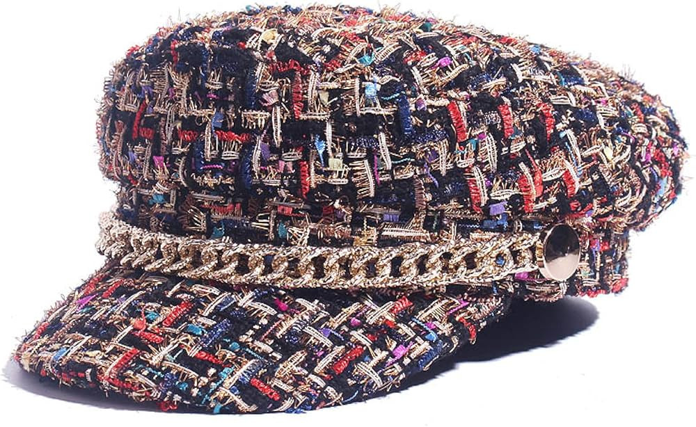 syeigh Beret Hats for Women Spring Military Hats Small Grid Vintage Sailor Hats for Women Thread ... | Amazon (US)