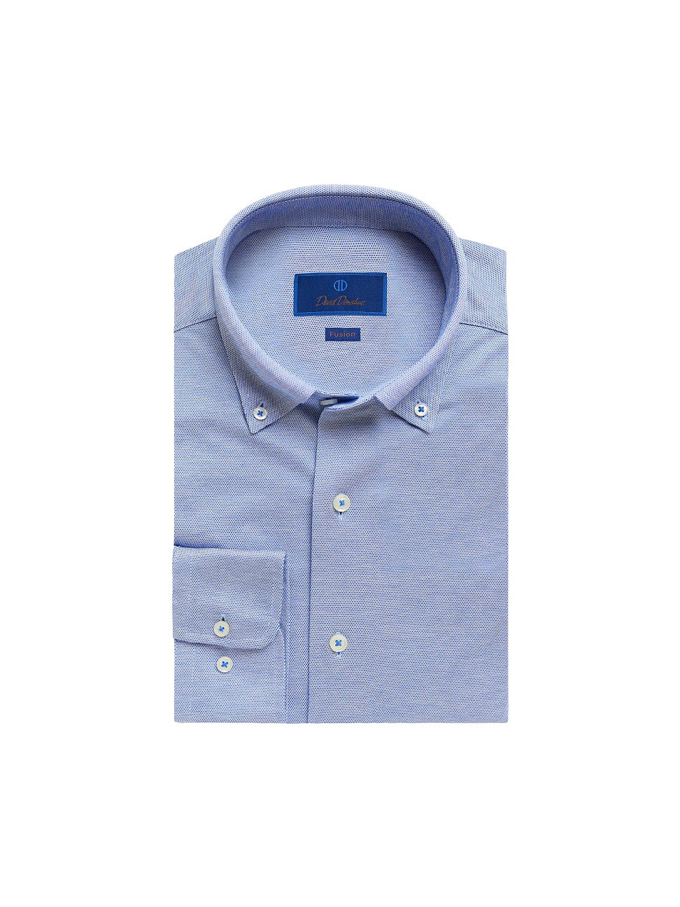 Men's Long-Sleeve Button-Down Cotton Shirt - Blue - Size 17 | Saks Fifth Avenue