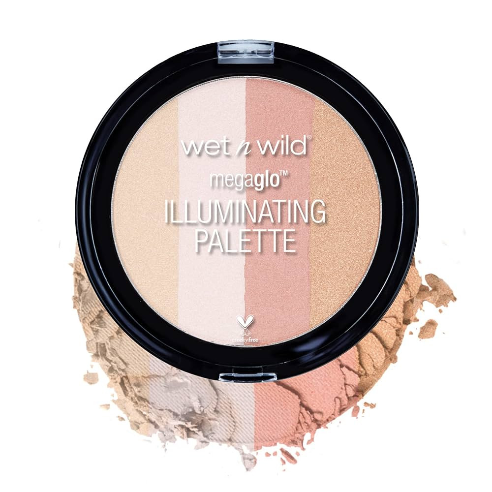 wet n wild MegaGlo Illuminating Blush Makeup Powder Palette, Catwalk Pink, Highlighter Face Make ... | Amazon (US)