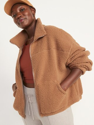Slouchy Sherpa Zip Jacket for Women | Old Navy (US)