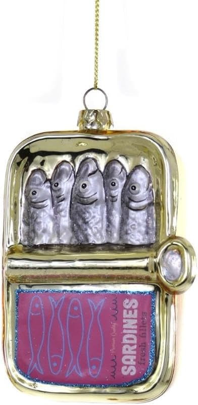 Can of Sardines Fish Fake Food Glass Christmas Ornament | Amazon (US)