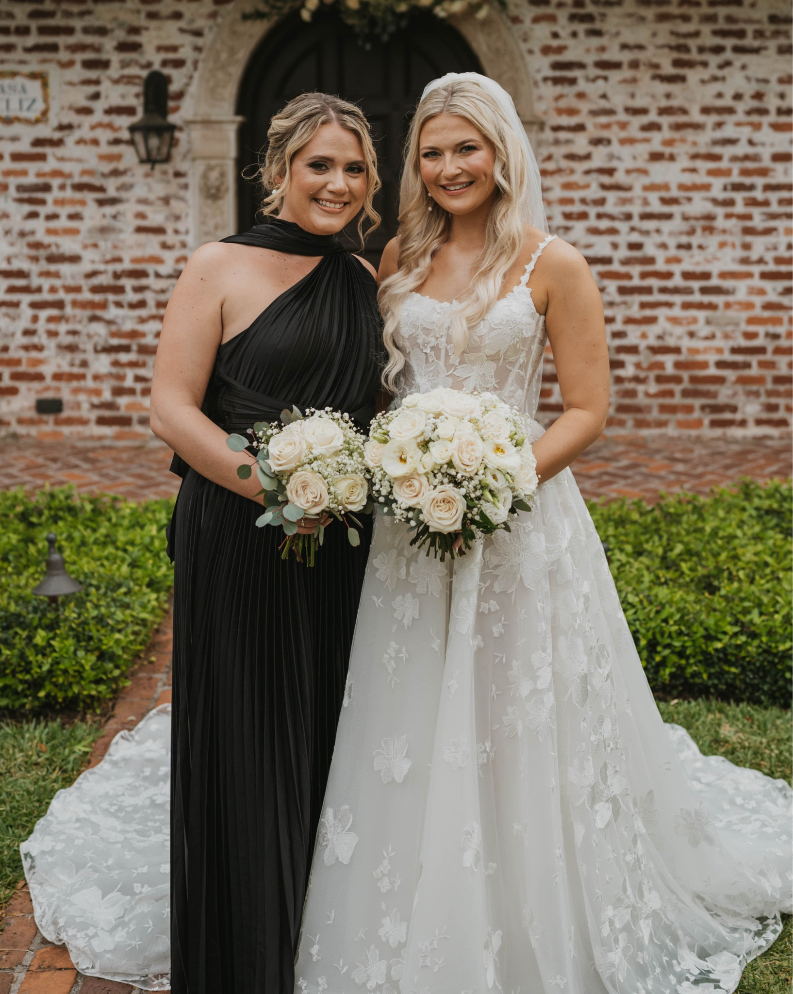 Super elegant and classy pleated black satin bridesmaids dress with neck scarf🖤 exact gown is from Selfie Leslie but not linkable so attached similar 

#LTKWedding