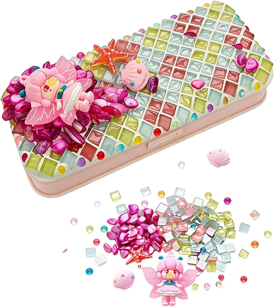YUCHIYA DIY Mosaic Pencil Case Craft Kit - Handmade Creative Set, Pencil Box Customizable Decorat... | Amazon (US)