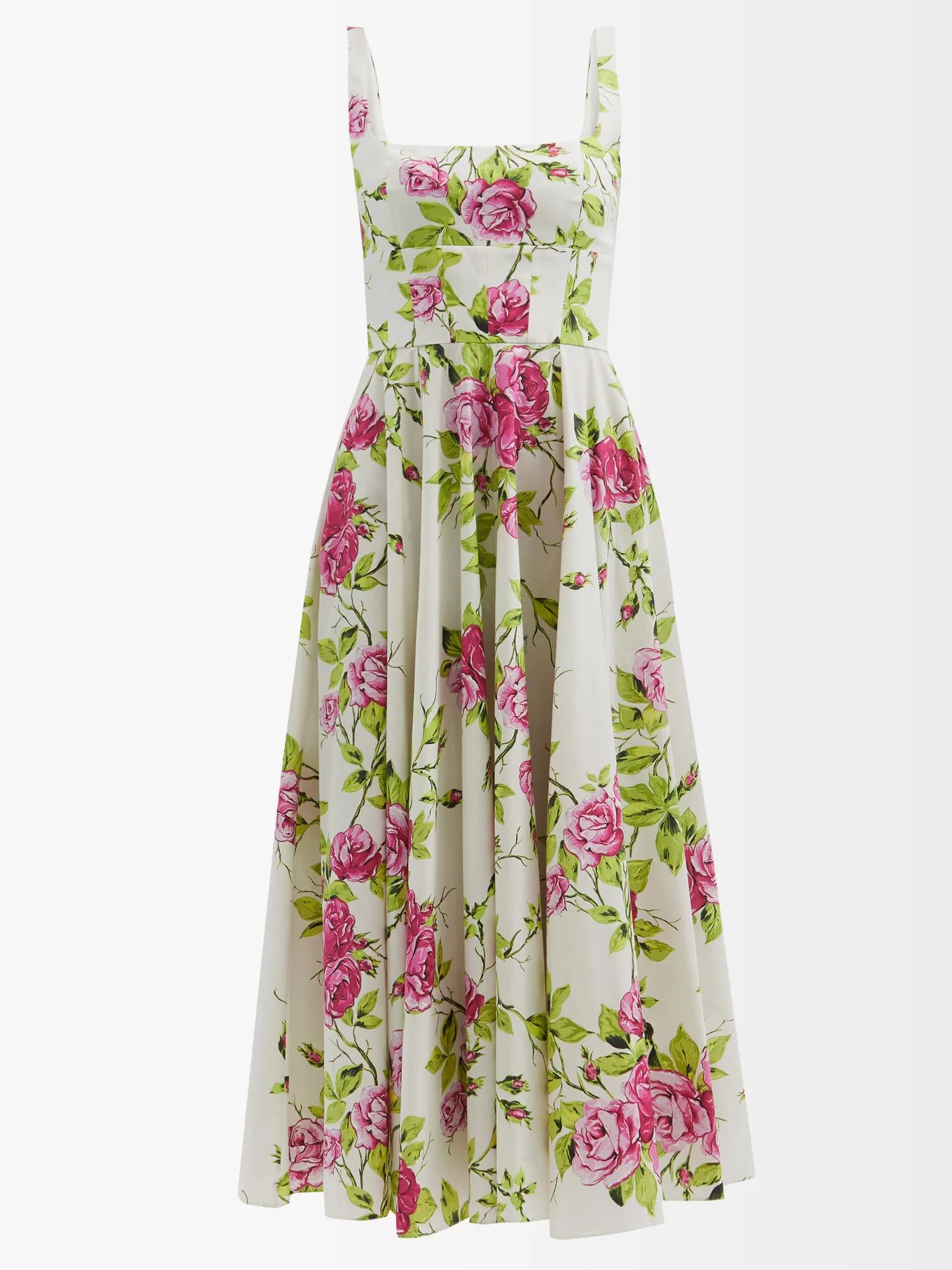 Mona floral-print poplin midi dress | Emilia Wickstead | Matches (US)