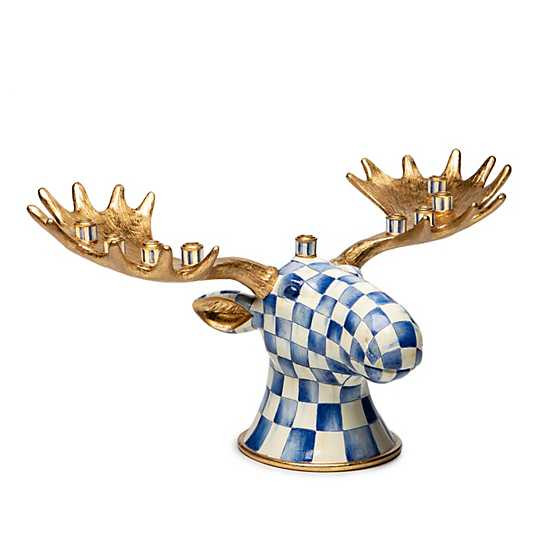 Royal Check Moose Menorah | MacKenzie-Childs