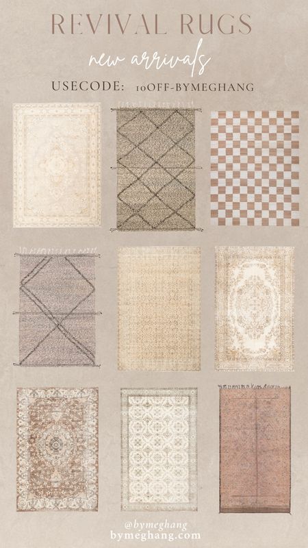 Revival rugs has a large variety of rugs at different price points! They have one of a kind hand made vintage rugs and well as washable rugs and much more. Use my code 10off-ByMeghanG for 10% off your order 

#LTKsalealert #LTKhome #LTKFind