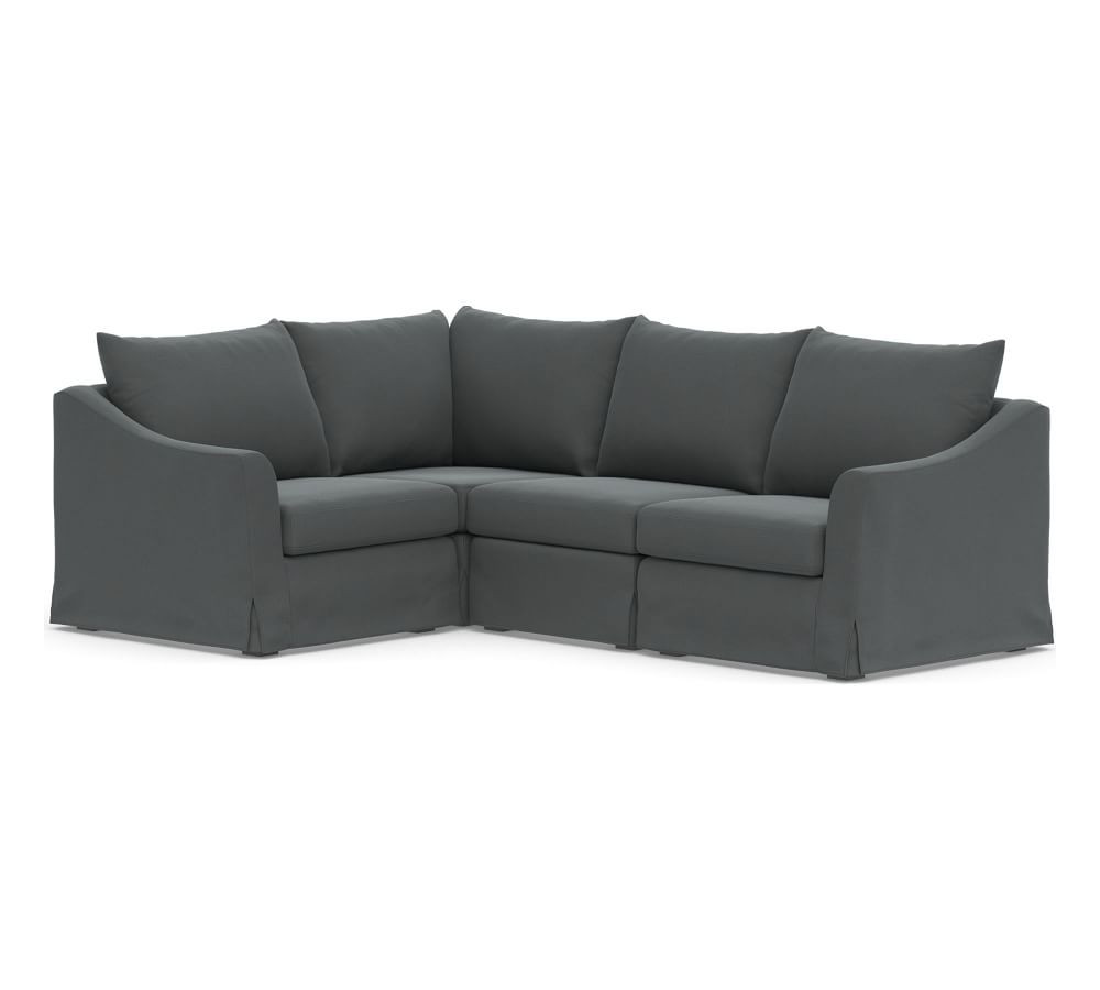 Brady Slope Arm Slipcovered 4-Piece Reversible Sectional | Pottery Barn (US)