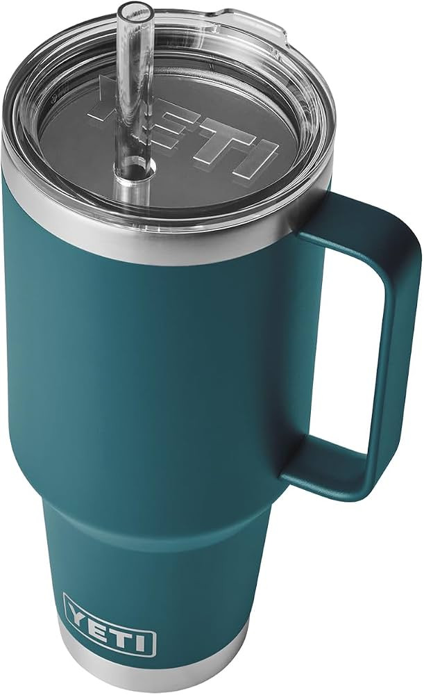 YETI Rambler Tumbler with Handle and Straw Lid, Vacuum Insulated Travel Mug, Stainless Steel | Amazon (US)