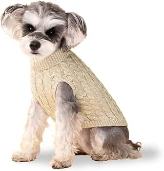 Dog Sweater, Khaki M Pullover Sweater, Turtleneck Knitwear, Puppy Outfits for Small and Medium Do... | Amazon (US)