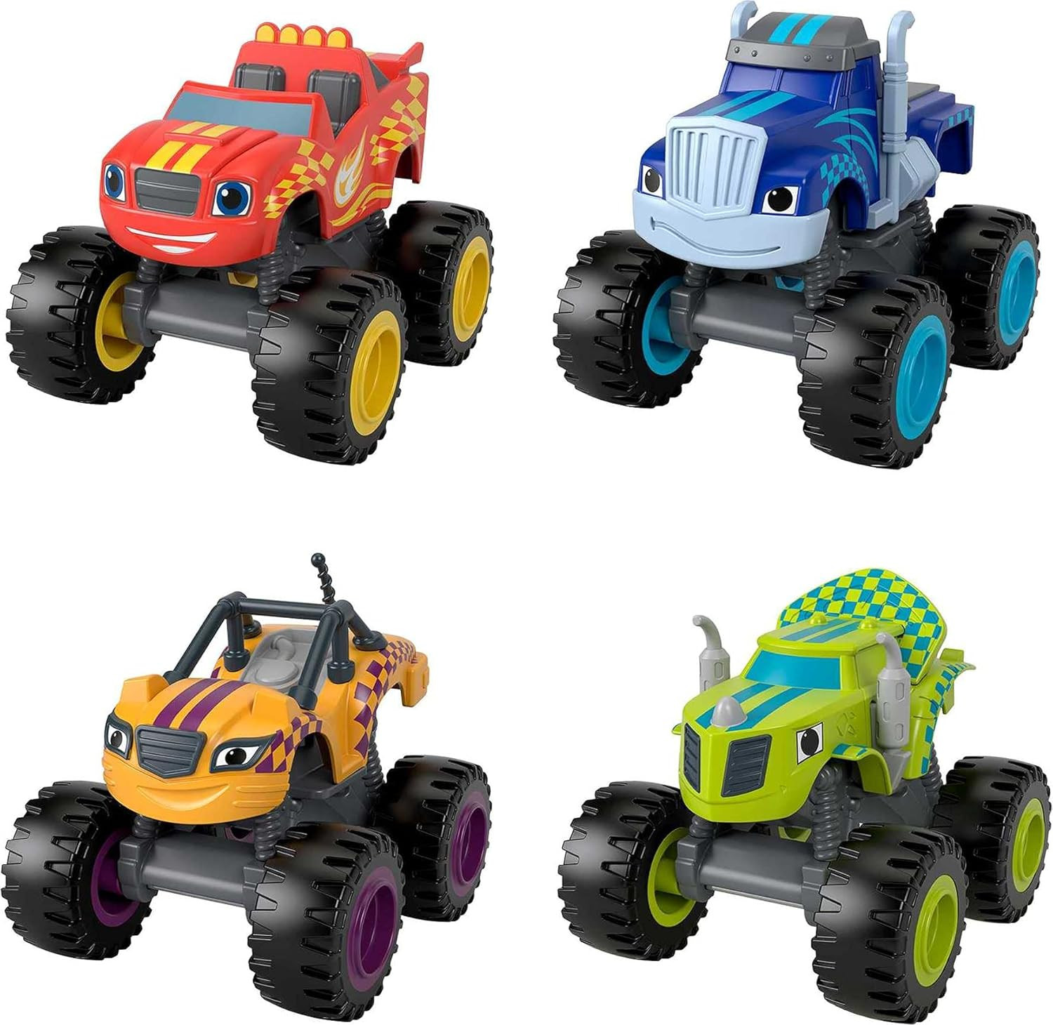 Fisher-Price Blaze and The Monster Machines Diecast Toys, Racers 4 Pack of Push-Along Metal Vehic... | Amazon (US)