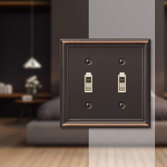 Amerelle 149TTDB Chelsea Wallplate, 2 Toggle, Steel, Aged Bronze, 1-Pack | Amazon (US)