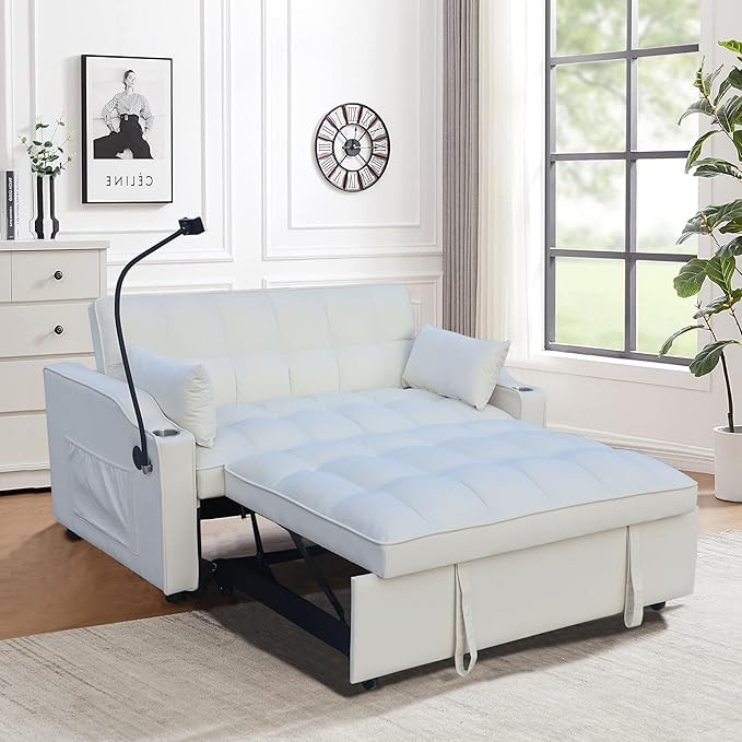 KANDEIXN 70.2 Inch 3 in 1 Convertible Futon Sofa Bed,Modern Pull Out Couch Bed with Cup Holder,Ad... | Amazon (US)
