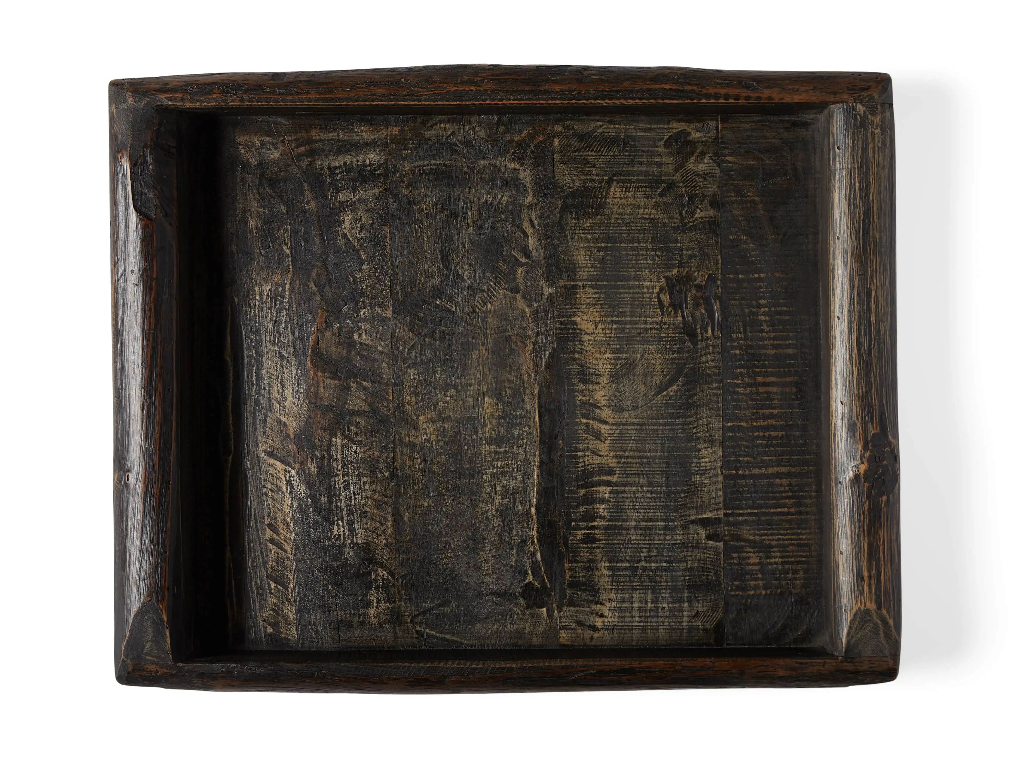 Reclaimed Wood Tray in Black | Arhaus