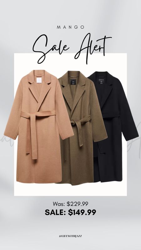 My favorite camel coat is on sale at MANGO for under $200! It’s available in 3 different colors, I wear xs, NOTE: this coat is unlined 

Coat / camel / olive green / black / sale 

#LTKsalealert #LTKSeasonal