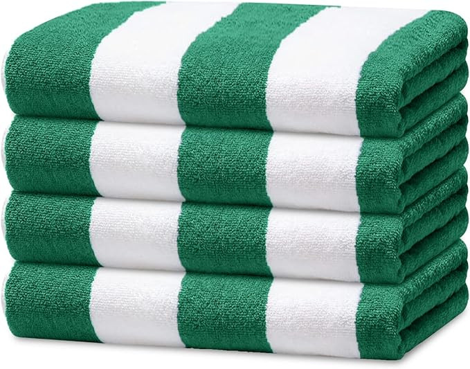 Avalon Towels Cabana Beach Towels 4 Pack (Size 30x60) Inches Oversized, 100% Ring Spun Cotton, Hi... | Amazon (US)