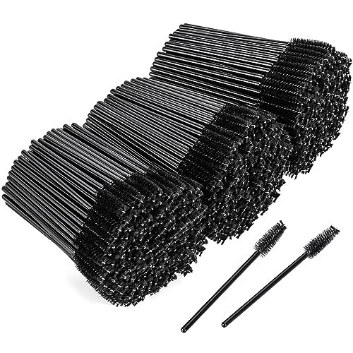 BTYMS 500 Pieces Disposable Mascara Wands Eyelash Brush Brow Brushes Applicators Lash Spoolies for Eye Lash Extension - Black | Amazon (US)