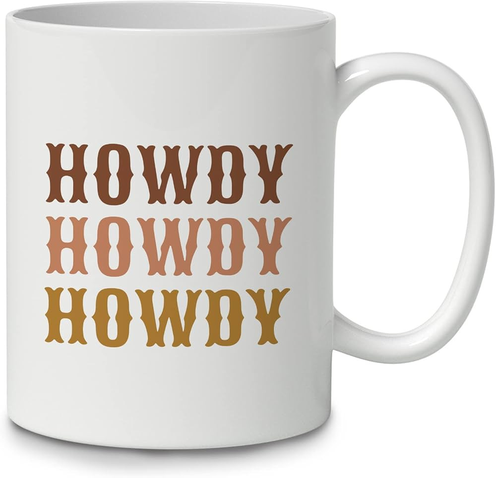DOTAIN Trendy Preppy Vintage Cowgirl Howdy 11oz Coffee Mug Ceramic Cup,Double Side Printed,Preppy... | Amazon (US)