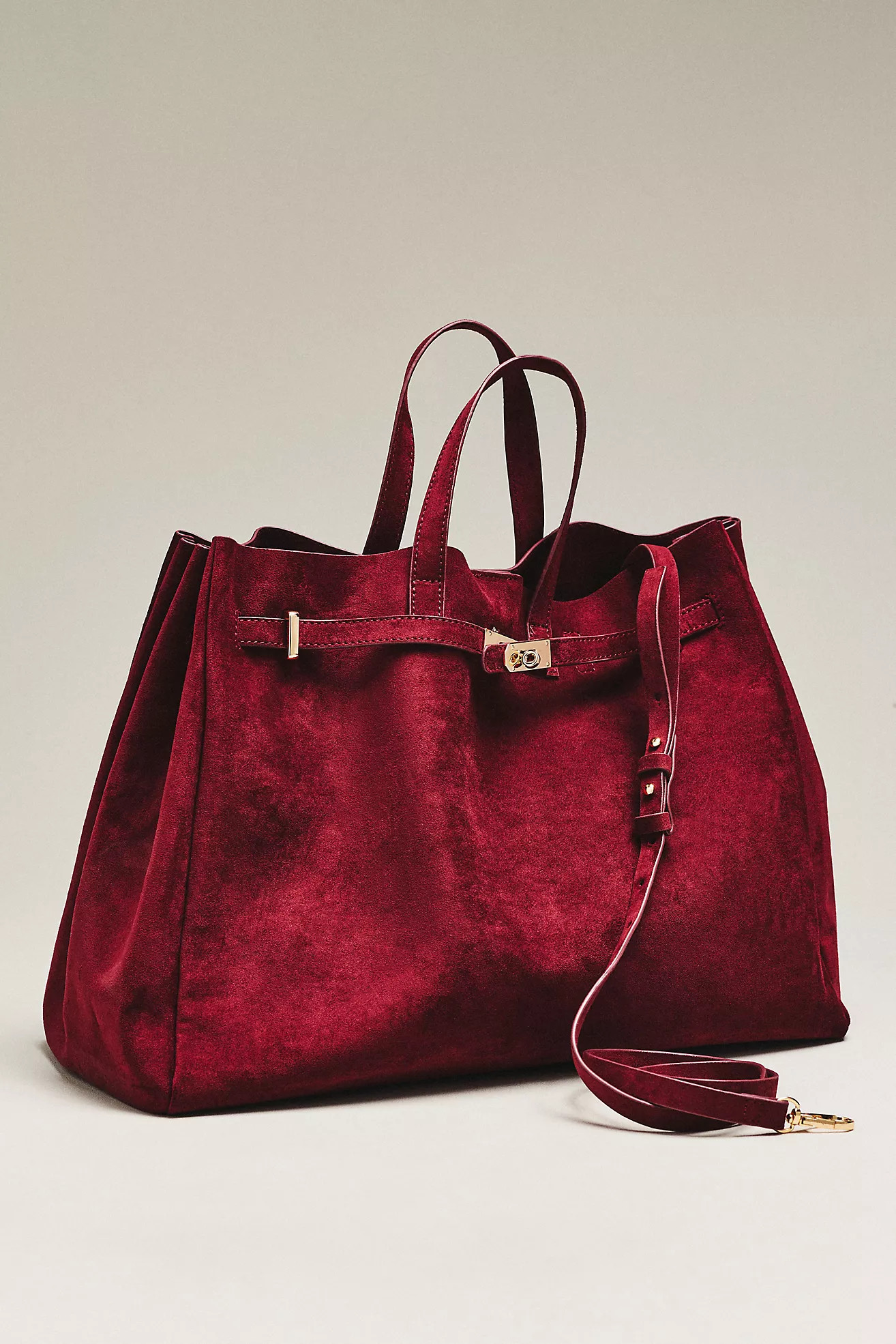 By Anthropologie Faux Suede Turnlock Tote Bag | Anthropologie (US)
