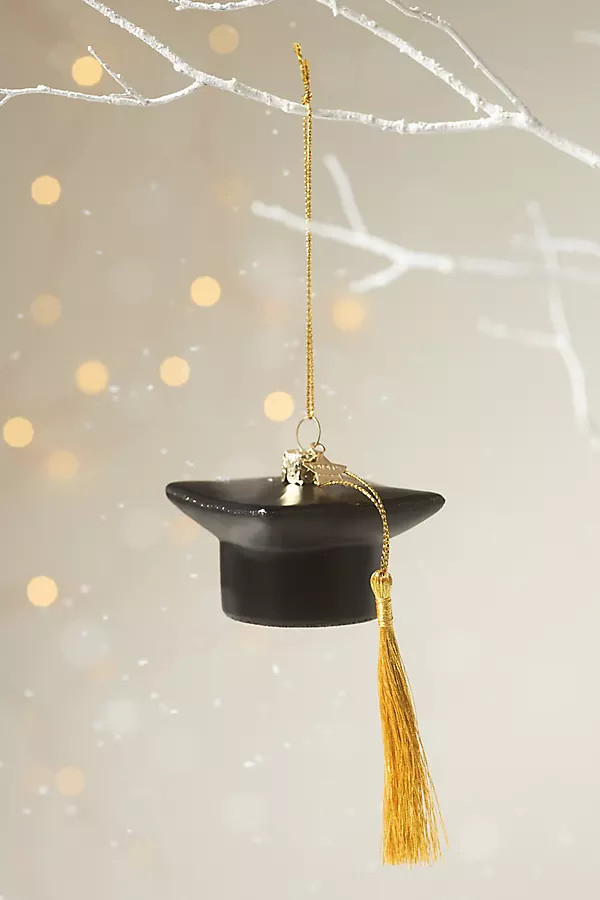 Graduation Cap Glass Ornament | Anthropologie (US)