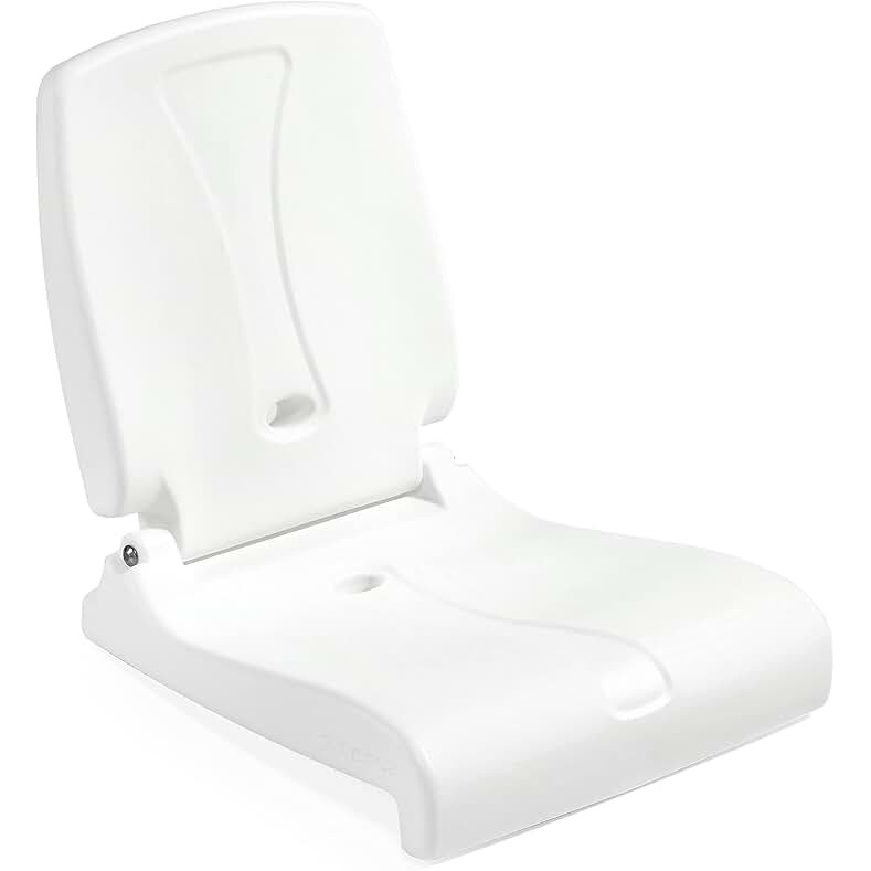 Foldable Adult Flip Seat, Portable Outdoor Chair for Poolside, Tailgating, Camping, Sporting Events, Picnic and Beach Chair, Provides Back Support When Sitting on Ground, White | Amazon (US)