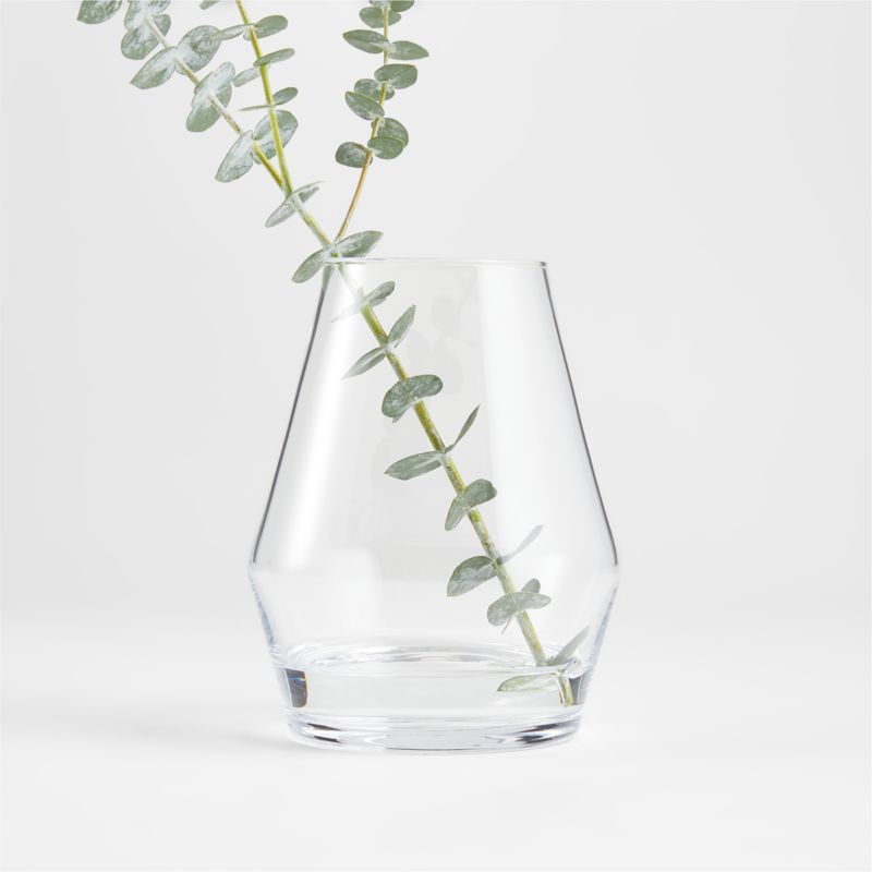 Laurel Angled Clear Glass Vase 6.25" + Reviews | Crate & Barrel | Crate & Barrel