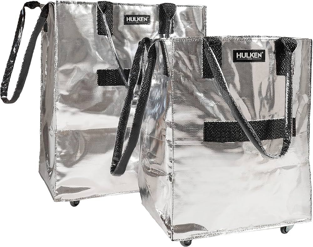 HULKEN - (Medium, Silver) Reusable Grocery Bag On Wheels, Shopping Trolley, Lightweight, Carries ... | Amazon (US)