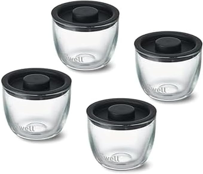 S'well 12oz Glass Prep Bowl Set of 4 for Easy Meal Prep, Black, Durable Tempered Glass, Nesting D... | Amazon (US)