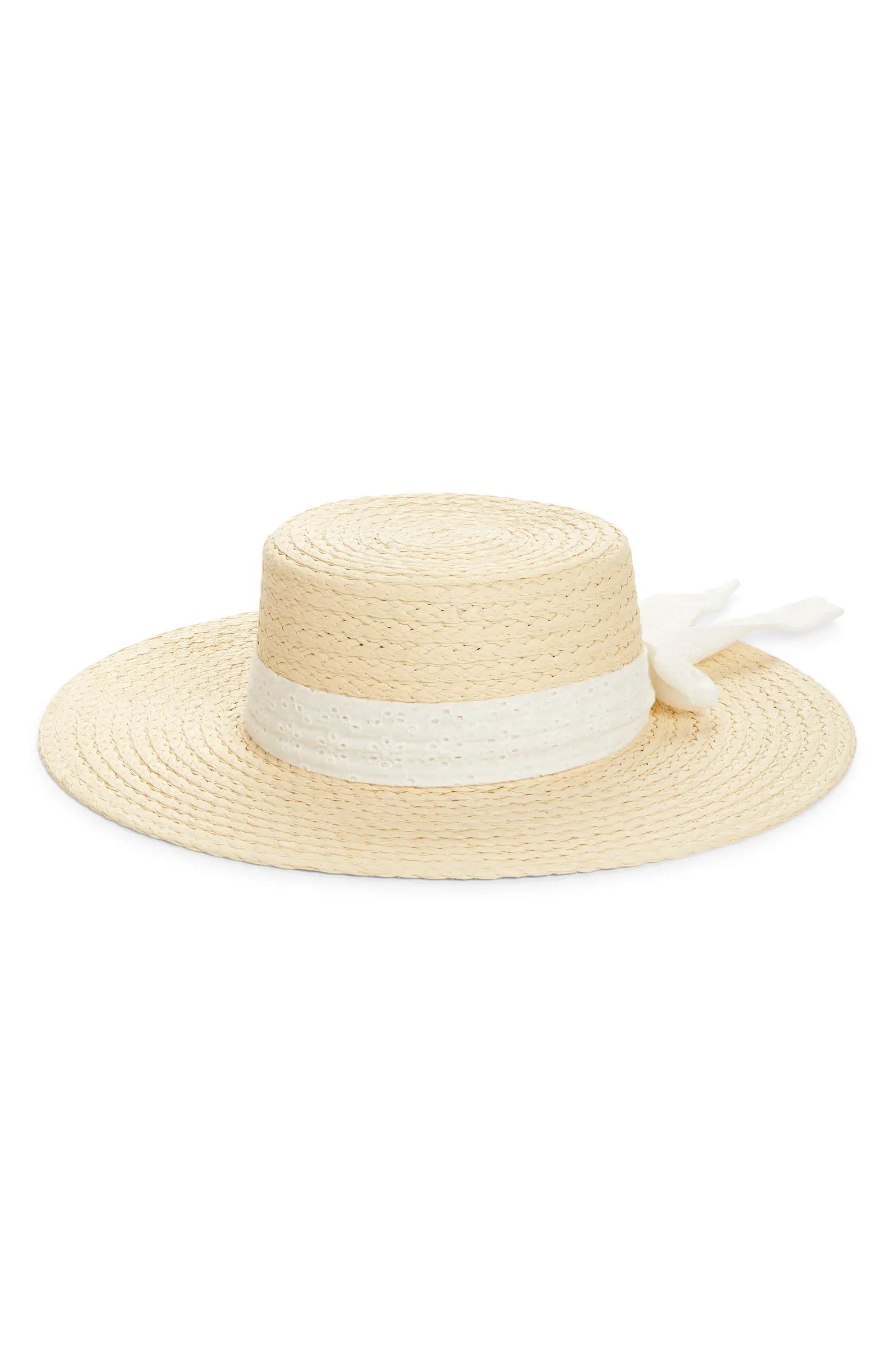 Eyelet Straw Boater Hat | Nordstrom