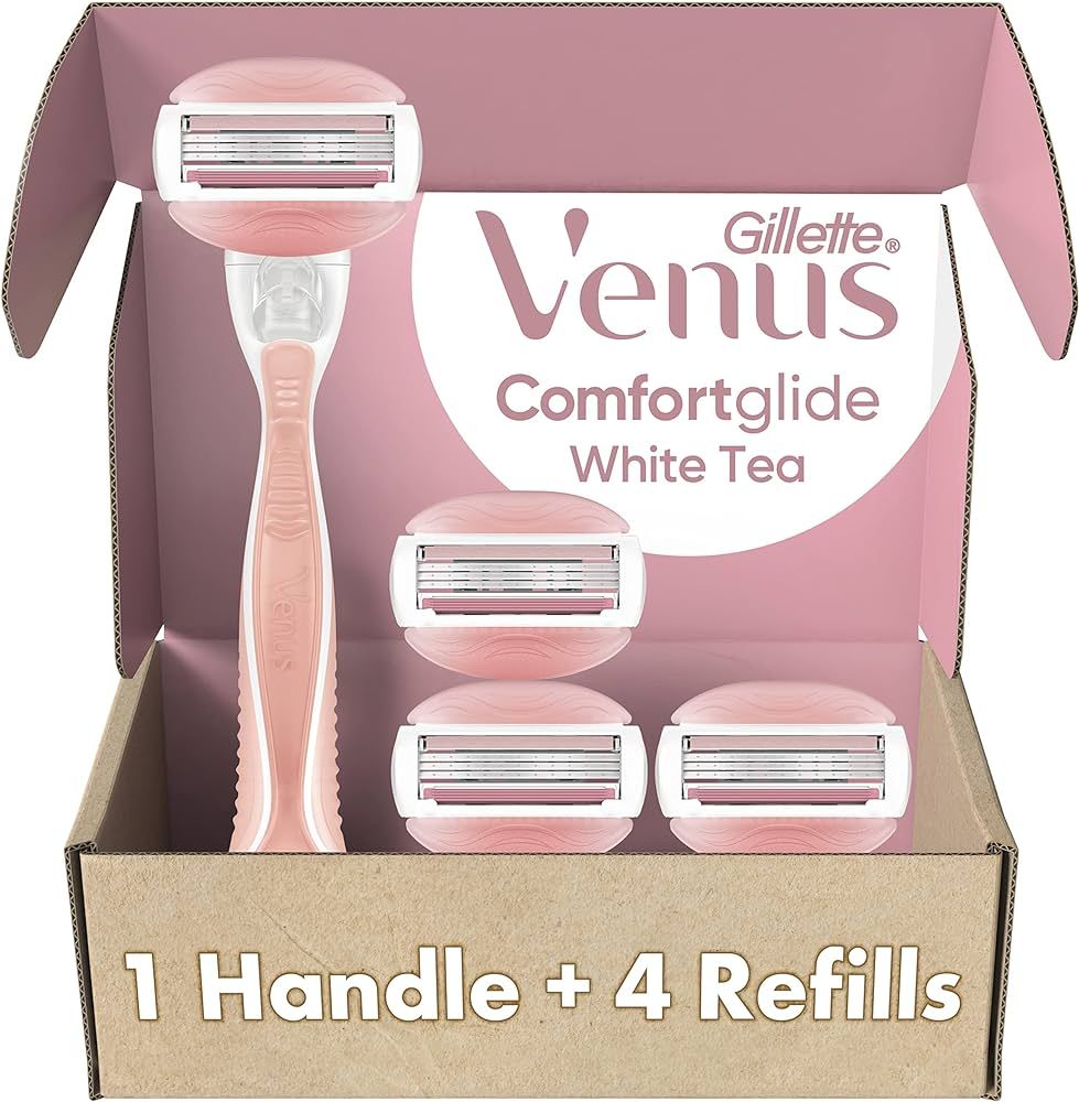 Gillette Venus ComfortGlide Razors for Women, 1 Razor, 4 Razor Blade Refills, White Tea Scented G... | Amazon (US)