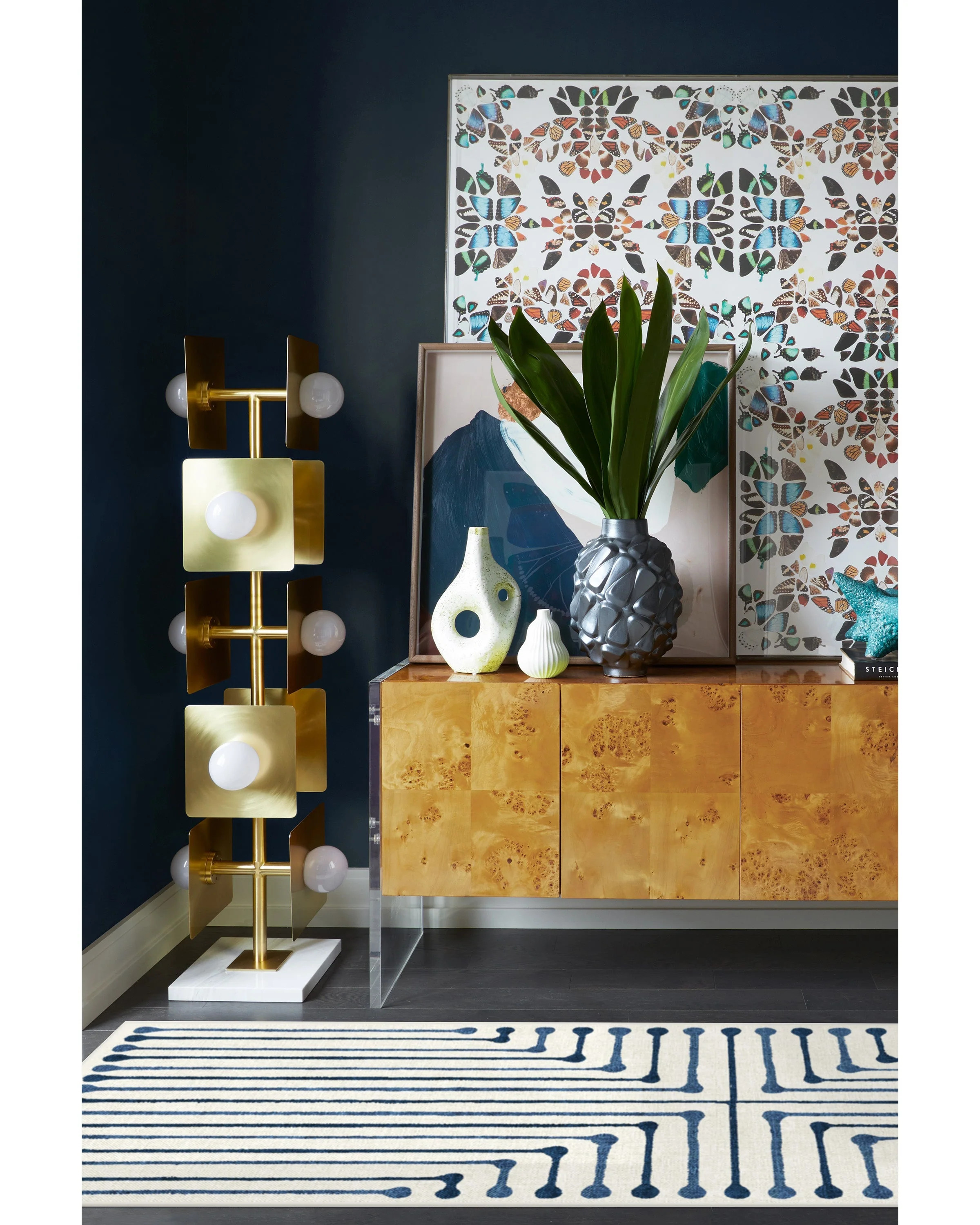 Inkdrop Slate Blue Rug | Ruggable