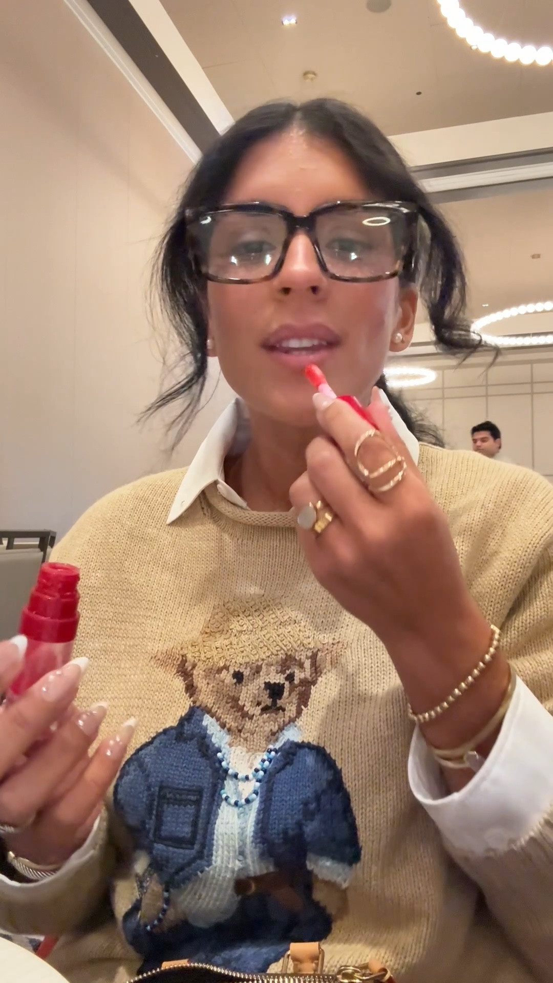 At the lunch hosted by Guess!🙏🏽✨ #ltkcon #ltkcon2025 #clarins #poloralphlauren #preppy #lipoil 

#LTKCon #LTKFindsUnder100 #LTKBeauty