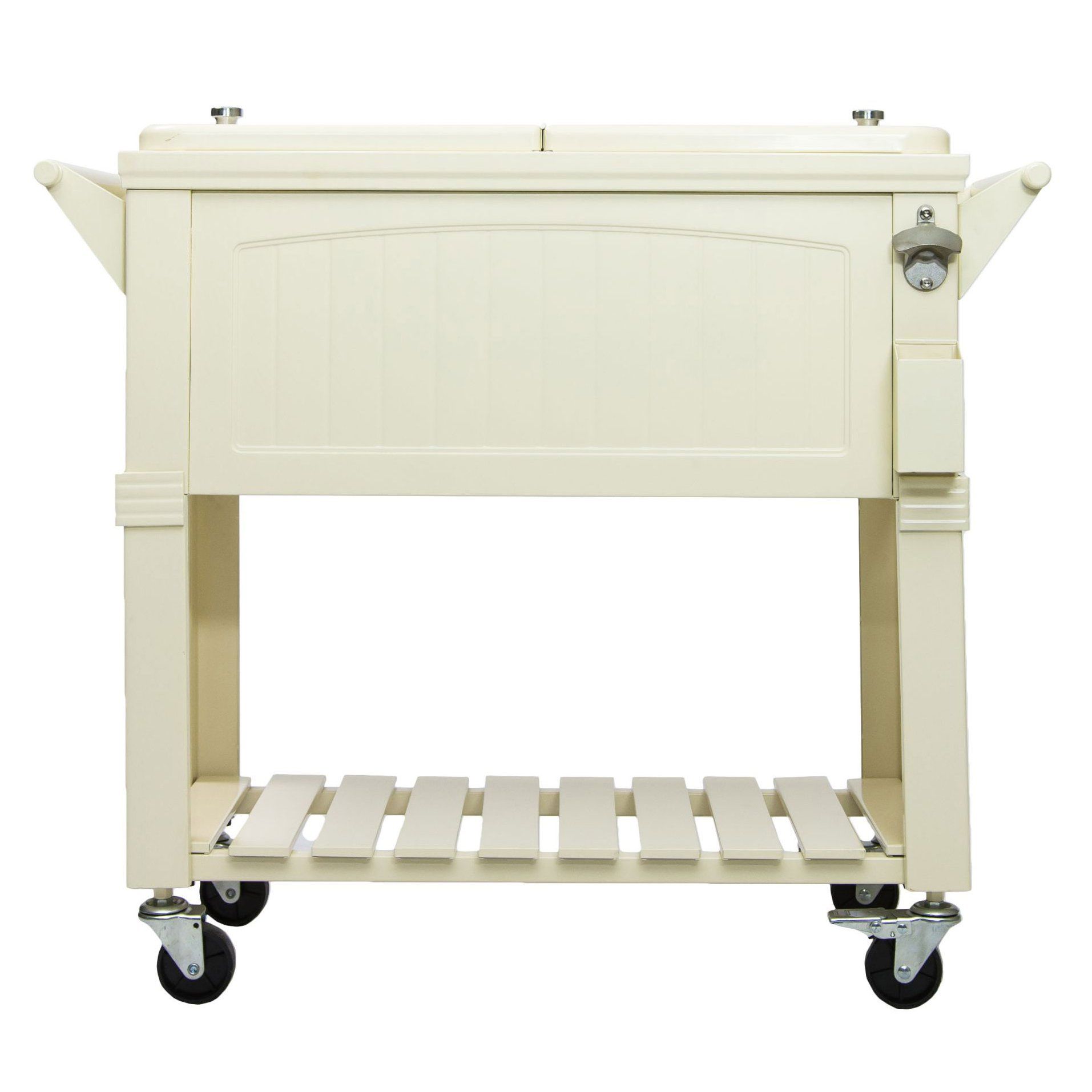 Permasteel 80 qt. Rolling Patio Cooler Cream Furniture Style | Walmart (US)