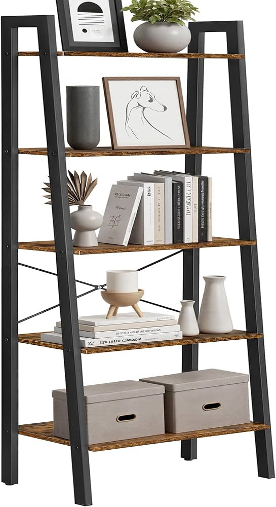 VASAGLE Ladder Shelf, Bookcase Book Shelf, Storage Shelves, 5-Tier, 22In | Amazon (US)