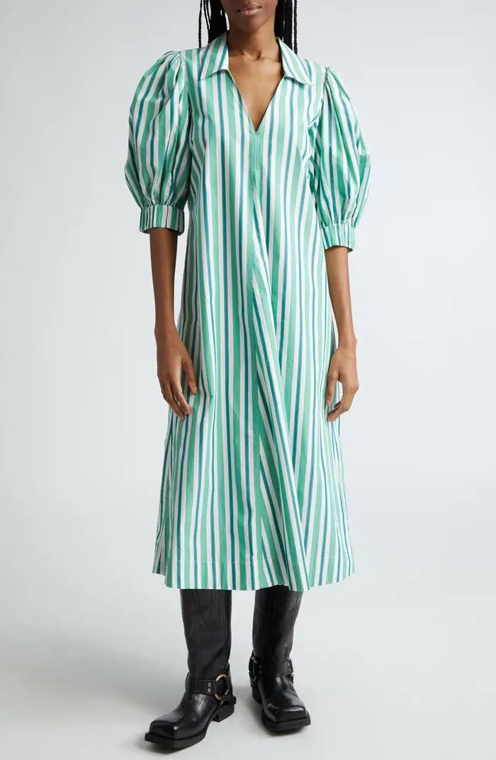 Stripe Organic Cotton Midi Shirtdress | Nordstrom