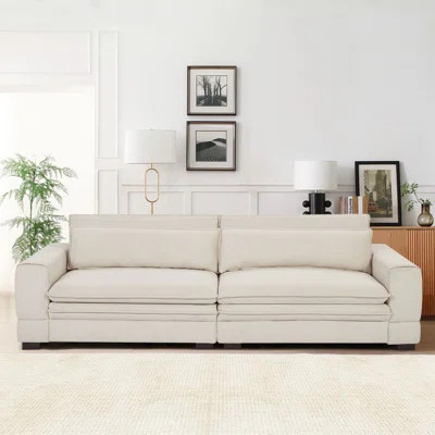 105" Mid-Century Sofa Couch Modern Upholstered Couch for Livingroom,Bedroom, Apartment, Home Office | Wayfair Professional