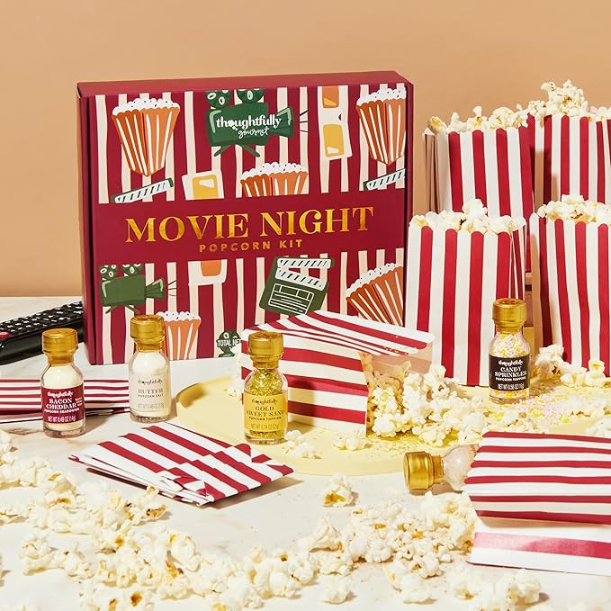 Thoughtfully Gourmet, Movie Night Popcorn Set, Includes Yellow and Mixed Popcorn Kernels, 10 Pape... | Amazon (US)