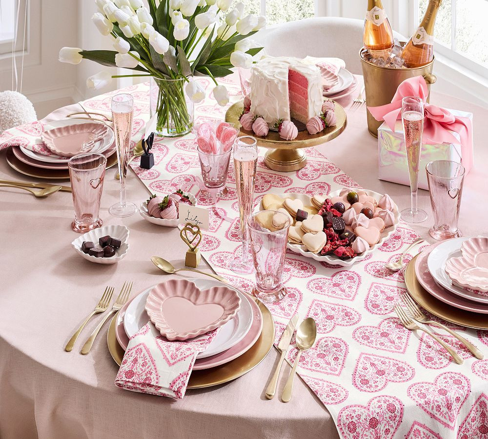 Heirloom Scalloped Heart Stoneware Serving Platter | Pottery Barn (US)