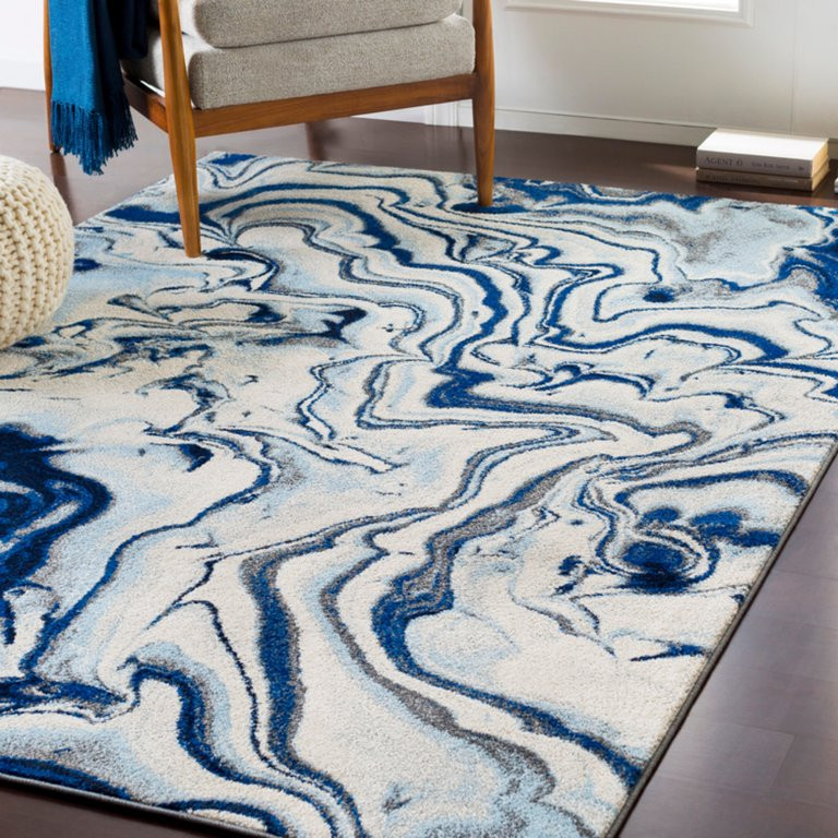Art of Knot Oceans Modern Blue Area Rug; 5'3" x 7'3" | Walmart (US)
