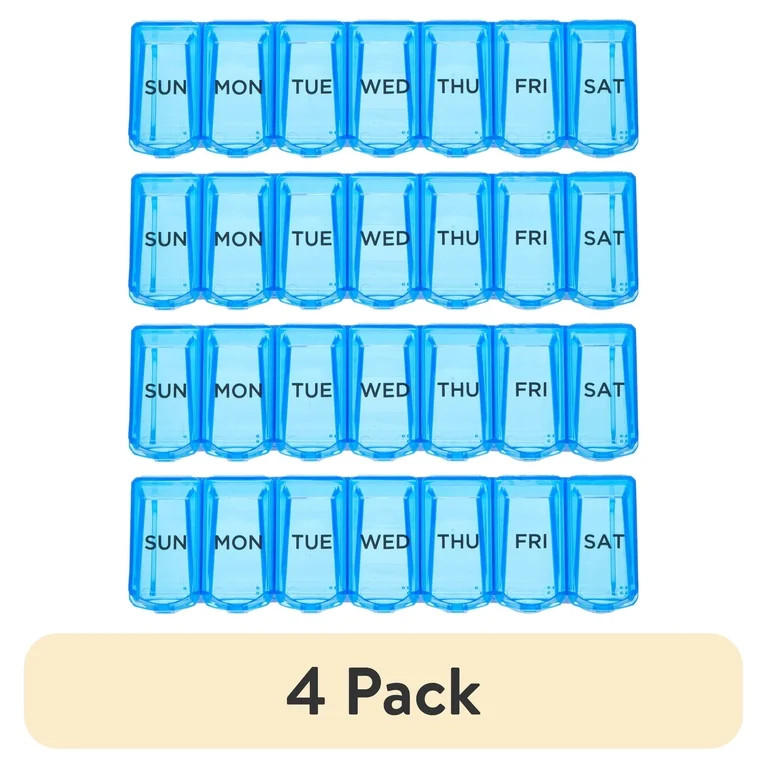(4 pack) Equate XL AM/PM Weekly Pill Planner, 7.5" | Walmart (US)