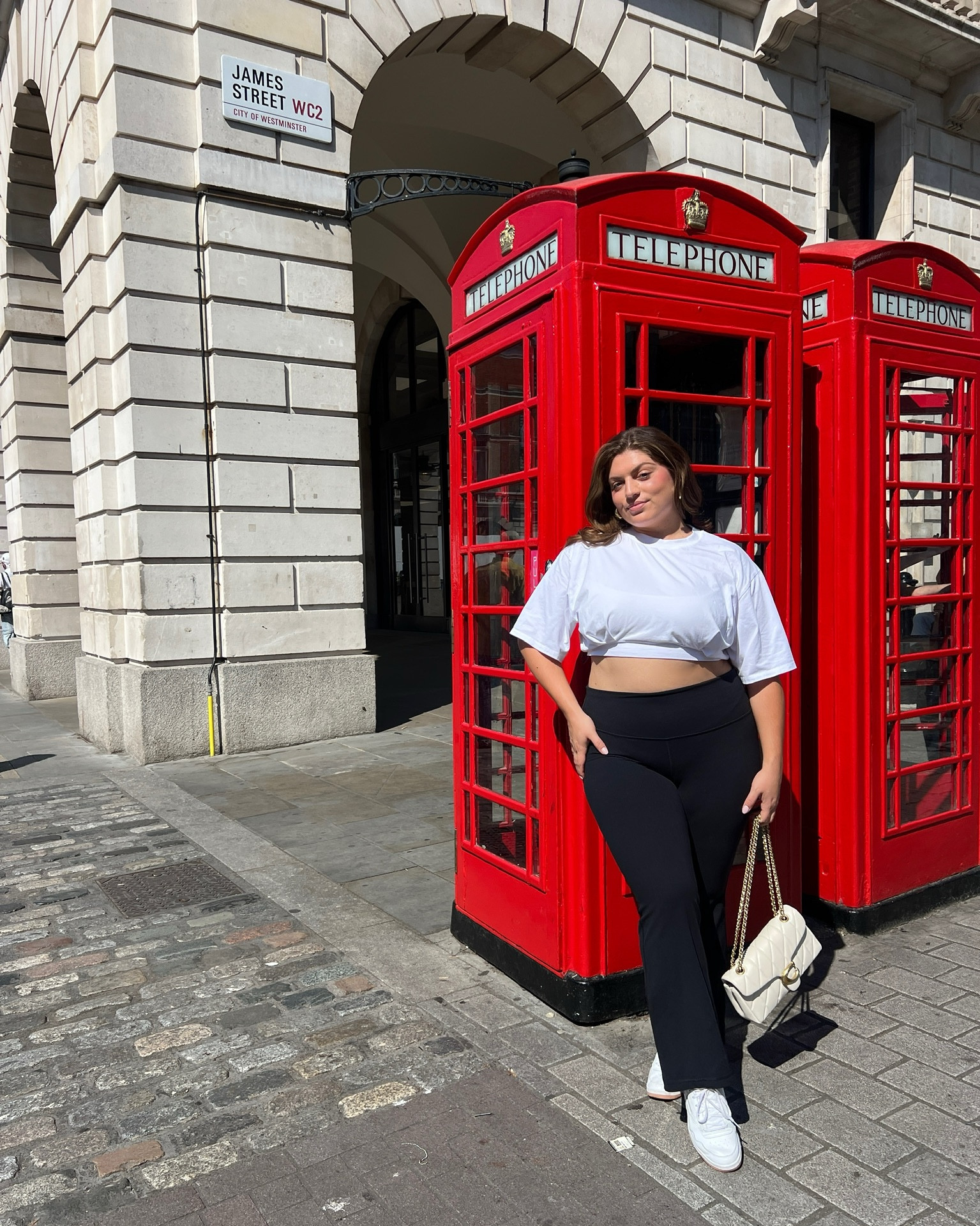 Hi, it’s me again with another London fit!!🇬🇧❤️ I kept it casual and cute in my favorite flare TNA leggings from Aritzia and cropped boxy KHY tee. Was such a great exploring/walking around outfit to wear in the city!🌆

Unfortunately I couldn’t link this exact tee, but don’t worry because I found a really cute alternative for you guys instead!! 🥰 

I completed the fit with my classic white New Balance sneakers and my favorite cream Coach bag to go with!!👛 This bag has been coming everywhere with me now😍 Hope you love! 

#LTKSummerSales 

#LTKTravel #LTKPlusSize