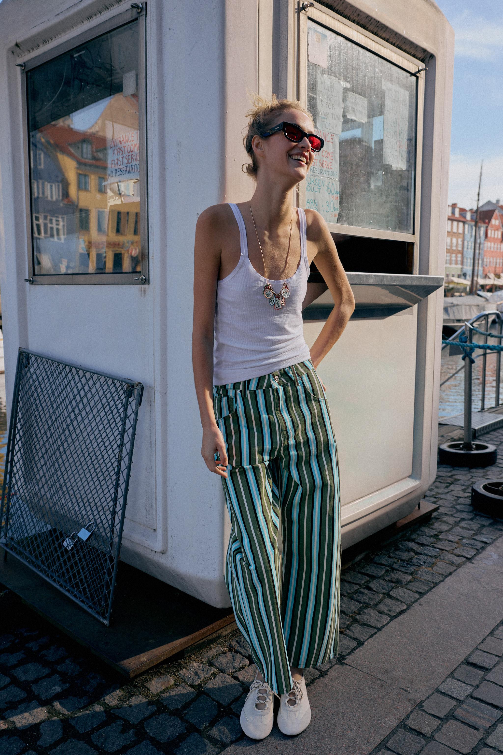 Z1975 STRIPED BARREL JEANS | Zara US