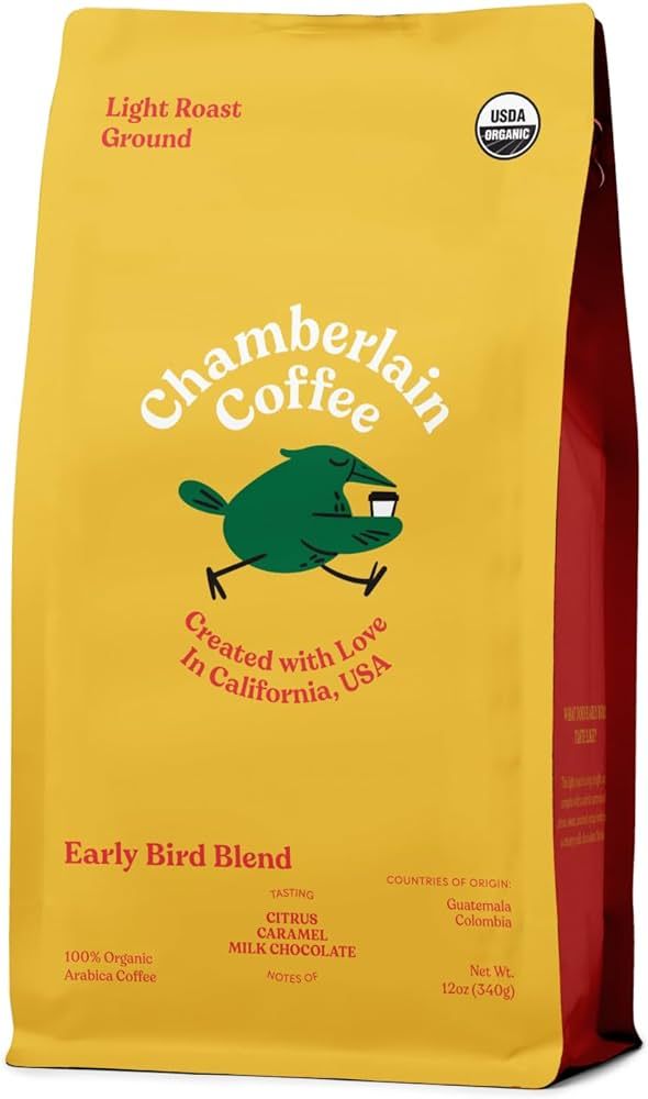 Chamberlain Coffee Early Bird Blend - Light Roast Ground Coffee Beans with Notes of Citrus, Caram... | Amazon (US)