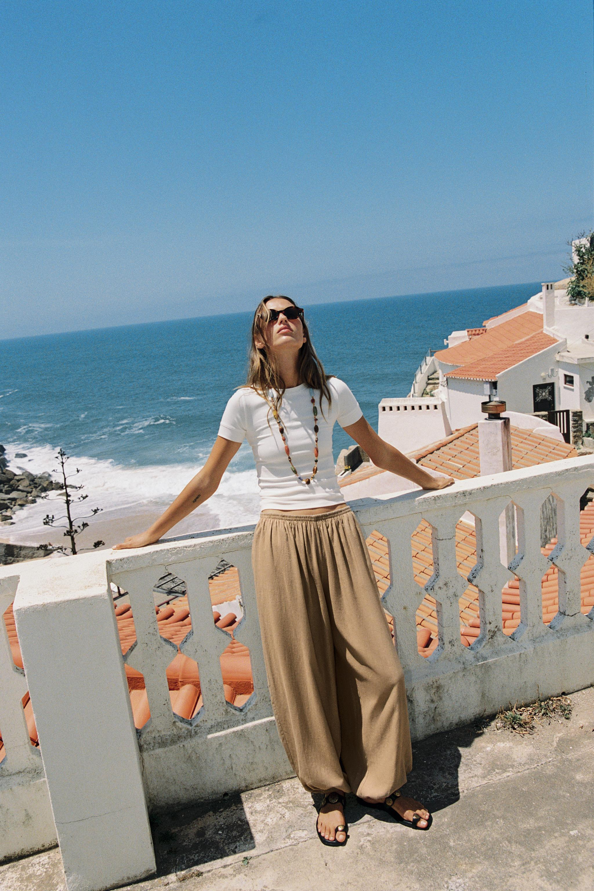 LINEN BALLOON PANTS | Zara US