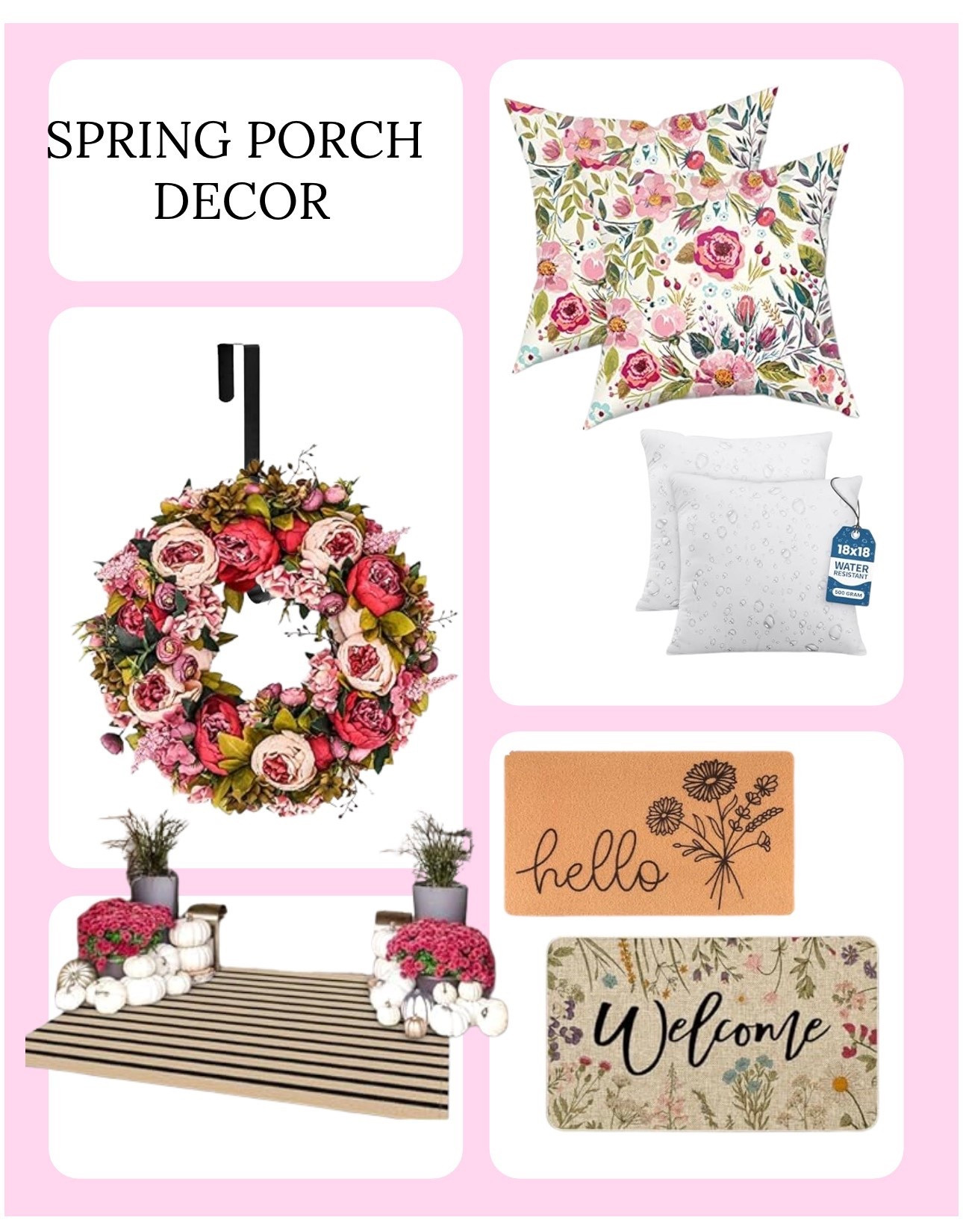 Spring porch refresh 🌸
Soft florals, cozy pillows, and welcoming doormats are my go-to for an easy seasonal update. These pieces make such a difference without a full makeover perfect for front porch, entryway, or patio styling.

#springporchdecor
#frontporchdecor
#springhomedecor
#amazonhome
#amazonfinds
#ltkhome
#ltkfinds
#outdoordecor
#amazonfrontporch

#LTKHome #LTKSeasonal