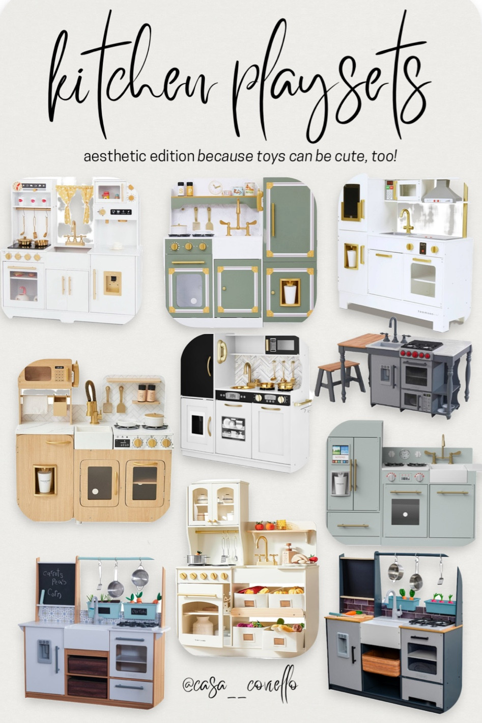 With the holidays around the corner, I’ve gathered some kitchen playsets that are more pleasing to the eye bc let’s face it, some toys just aren’t it 😂 my toddler loves ours (bottom right)!! 

#LTKKids #LTKHome