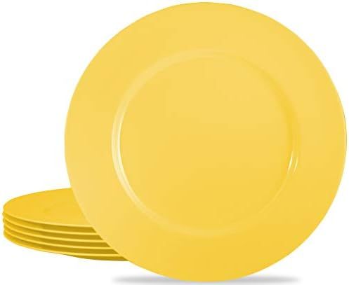 Calypso Basics by Reston Lloyd Melamine Dinner Plate, Set of 6, Lemon | Amazon (US)