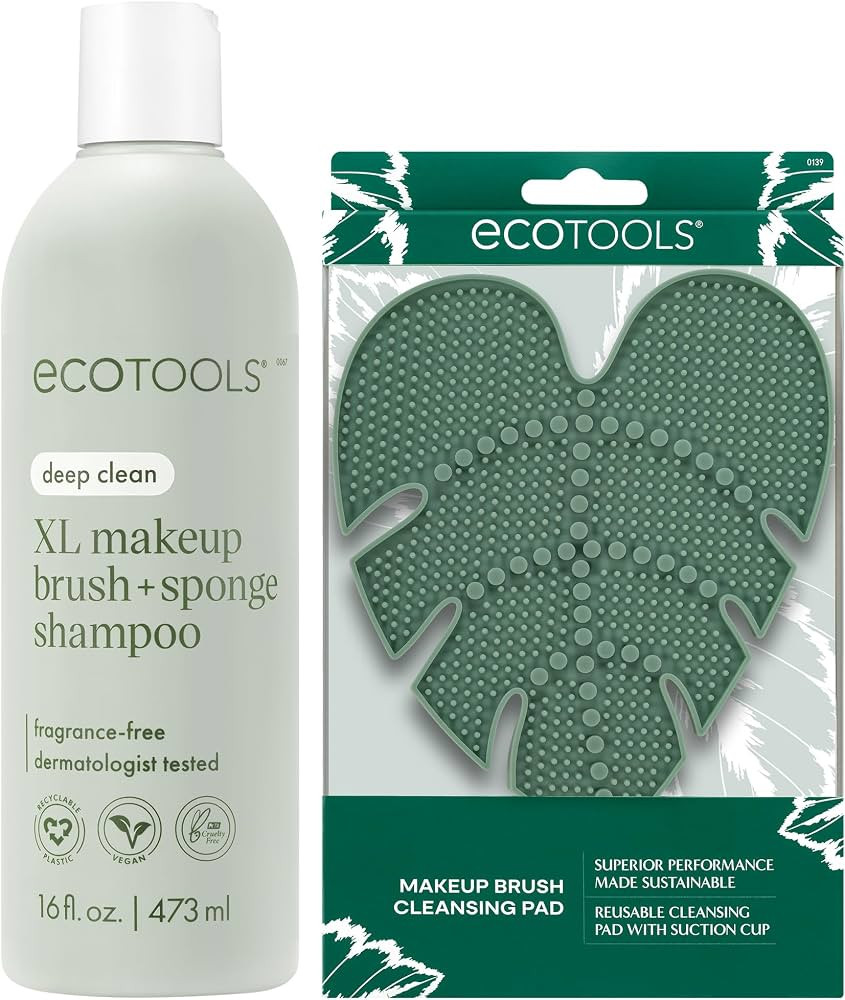 EcoTools Makeup Brush Cleaner Set, Sponge Shampoo 16 Oz + Silicone Pad | Amazon (US)